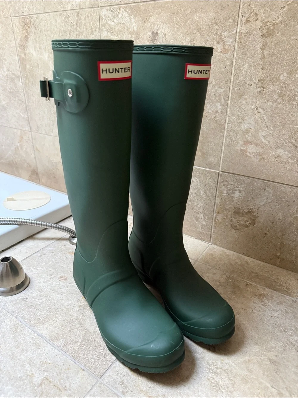 Hunter Dark Green Tall Gloss Rain Boots
